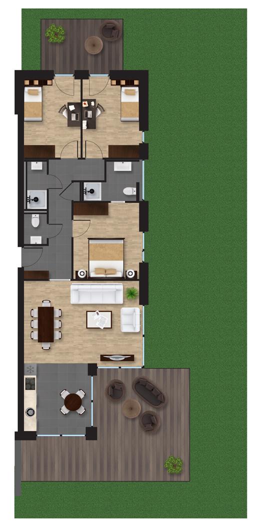 FÖLDSZINT 1-ES LAKÁS ALAPRAJZA 8. 6. 5. 4. 9. előtér 10,26 m² szoba 11,84 m² fürdő 4,03 m² 4. wc 1,76 m² 5. fürdő 2,53 m² 6.