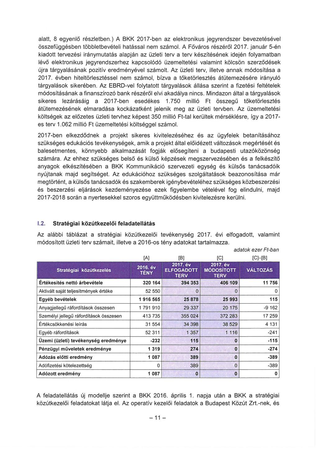 alatt, 8 egyenlő részletben.) A BKK 217-ben az elektronikus jegyrendszer bevezetésével összefüggésben többletbevételi hatással nem számol. A Főváros részéről 217.