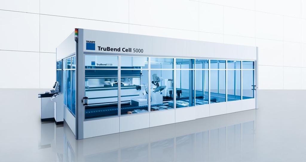 TruBend Cell A TruBend Cell 5000 különlegességei: 1 2 3 Hatalmas termelékenyég-növekedés a teljesen automatizált üzemeléssel. Széles munkadarab-spektrum. Kényelmes offline programozás.