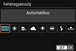 B: A fényforrásnak megfelelő beállításk Ahhoz, hogy a fehér tárgyak a képen is fehérnek tűnjenek, a fehéregyensúly nevű funkcióval módosítani kell a színtónust.