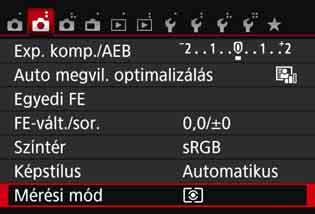 q A mérési mód módosításak A téma fényerőssége négyféle módszerrel (fénymérési móddal) mérhető. Általában kiértékelő mérés használata ajánlott.