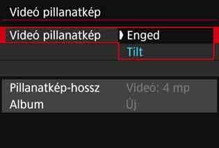 3 Video-pillanatképek készítése A fényképezőgéppel rövid, körülbelül 2, 4 vagy 8 másodpercig tartó videoklip-sorozatok, úgynevezett video-pillanatképek készíthetők.