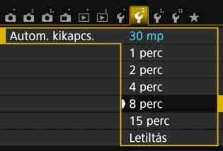 ] beállításban megadott idő elteltéig marad megjelenítve.