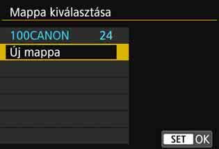 Praktikus funkciók 3 Mappa létrehozása és kiválasztása Tetszőlegesen létrehozhat és kiválaszthat a rögzített felvételek mentésére szolgáló mappákat.