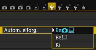Válassza ki a beállítást, és nyomja meg a <0> gombot. [BezD] :A függőleges kép lejátszás közben automatikusan elfordul a fényképezőgép LCD-monitorán és a számítógépen is.
