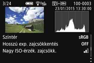 Fókusztávolság Hisztogram megjelenítése