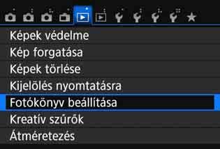 p Fotókönyv képeinek megadása Legfeljebb 998 képet választhat fotókönyvben való használatra.