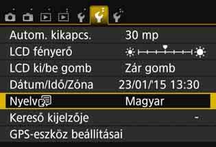 3 A kezelőfelület nyelvének kiválasztása 1 2 Jelenítse meg a menüképernyőt.