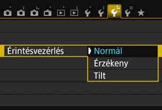 Az [Érzékeny] beállítás a [Normál] beállításnál jobb reagálást biztosít az érintésekre. Próbálja ki mindkét beállítást, és válassza ki az Önnek megfelelőt.