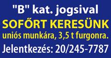 Jelentkezni a 06-70/931-35-91-es, 06-70/418-14-30-as telefonszámokon,