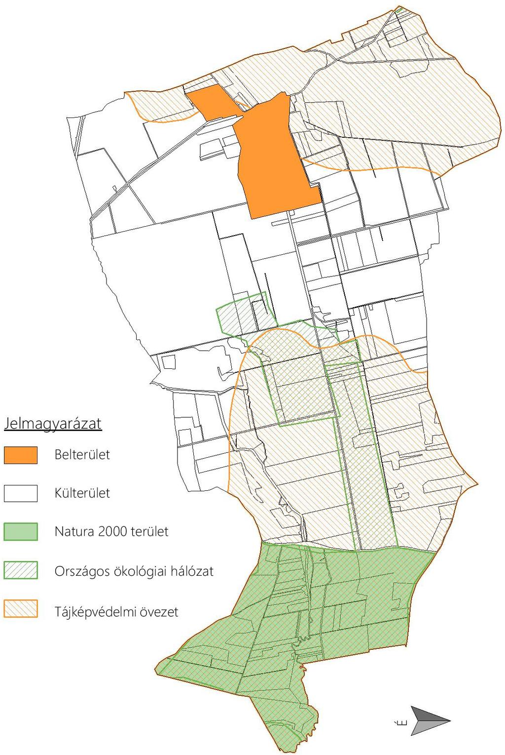 10 A térképen látható, hogy a település közigazgatási területén belül tájképvédelmi illetve ökológiai hálózathoz tartozó