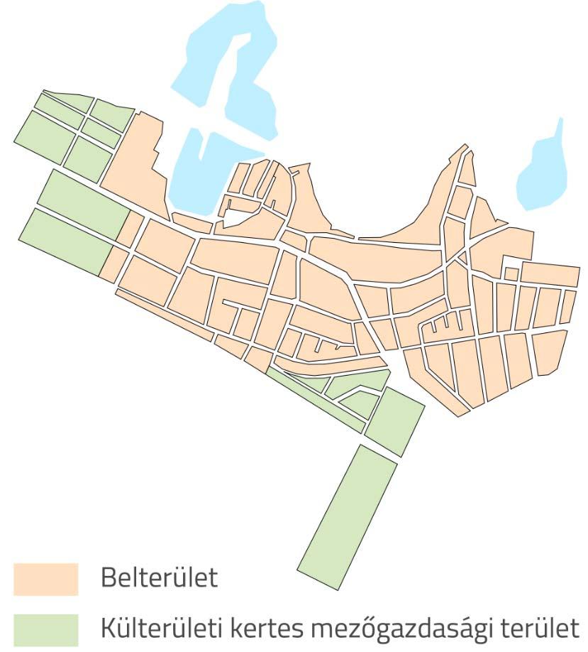 Építészeti karakterek bemutatása 15 Külterület, kertes mezőgazdasági területek Sajószöged külterületén több, egykori kavicsbánya helyén kialakult tavak,