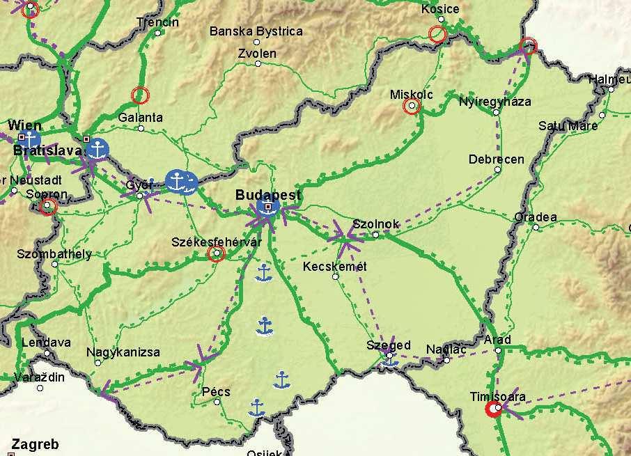 a teherforgalmat is lebonyolító TEN-T vasúti törzshálózaton villamosítást, 22,5 tonnás tengelyterhelést, 100 km/h pályasebességet, ahol lehetséges 750 m-es hosszúságú vonatok közlekedtetését és ERTMS