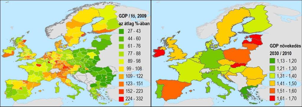 4 Európa perifériális régiói / országai alapvetően két csoportra oszthatók: a fejlett, de viszonylag kevés lakosú Skandináv országokra, illetve a kevésbé fejlett, alacsony-közepes lakosszámú és
