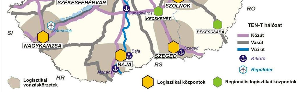 Pozsony, Dunaszerdahely, Kassa) terminálok, de a határmenti román egységeket (pl. Arad) is fejlesztik.