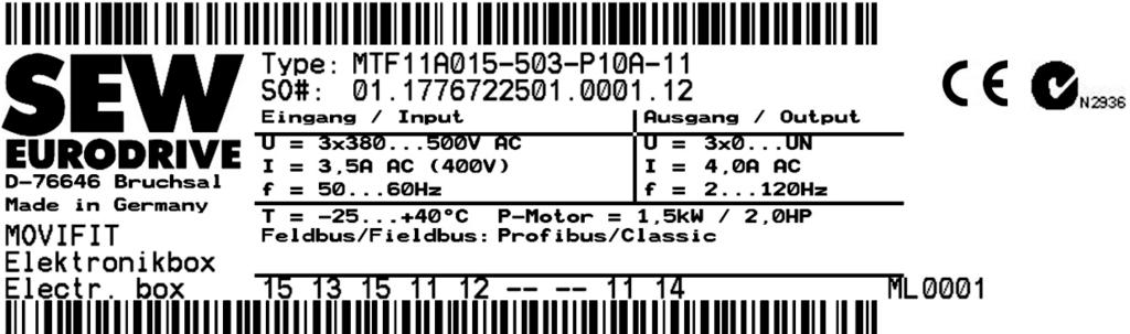 MOVIFIT DI07 DI06 DI05 DI04 DI03 DI02 DI01 DI00 DI08 DI09 SYS-F BUS-F DI15/Do03 RUN-PS RUN 24V-S 24V-C 9 Szerviz EBOX készülék cseréje 9.