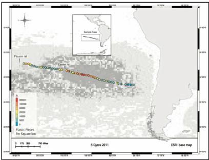 2. ábra A mintavétel útvonala és a 48 mintavételi hely. A kis szürke négyzetek a számítógépes modellel kiszámított hulladékakkumuláció helyét jelzik 3.