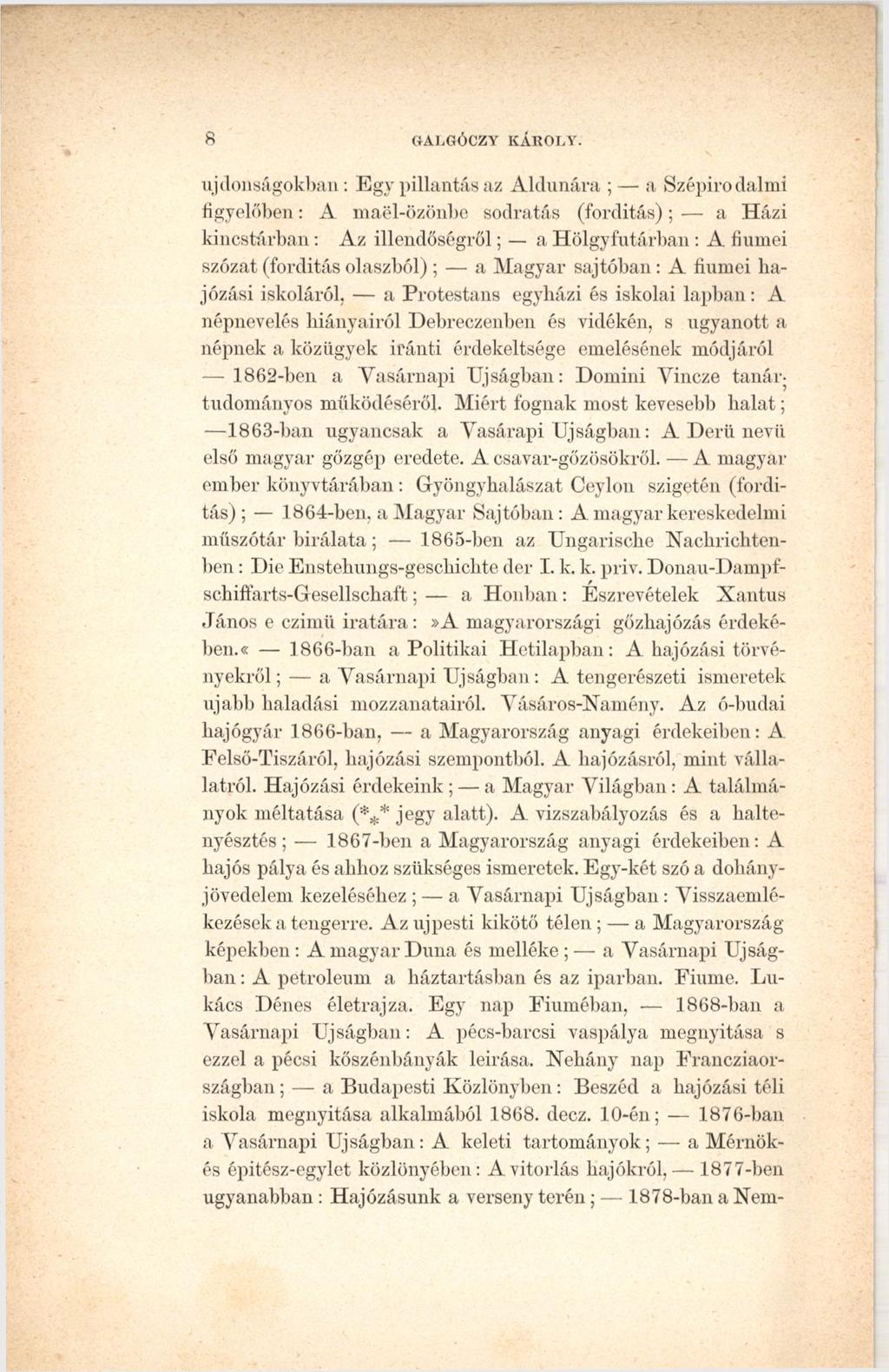 8 GALGÓCZY KÁROLY.