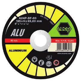 RECA Alu-Spezialisten vágótárcsák A könnyűfém-specialisták Minden kenődő nemvas fém pl. alumínium, vörösréz, cink, ólom és ezek ötvözetei anyaghoz történő általános használatra.