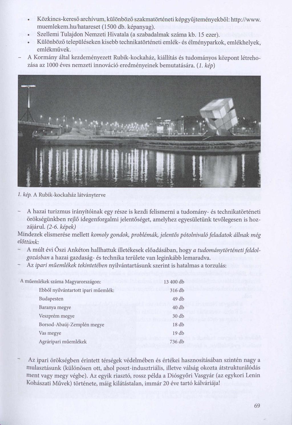 Közkincs-kereső archívum, különböző szakmatörténeti képgyűjteményekből: http://www. muemlekem.hu/hatareset (1500 db. képanyag). Szellemi Tulajdon Nemzeti Hivatala (a szabadalmak száma kb. 15 ezer).