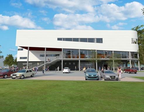 SPORTCSARNOK OLDALNÉZETBŐL FÖLDSZINT Csepeli Birkózó Világ (3 szőnyeges edzőcsarnok, öltözők, szauna, pihenőhelységek(1.653 m2) Itt kap helyet a Csepeli Birkózó Club is.
