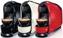 3 év garancia Tchibo Cafissimo Pure kávéf z Ft/db, 3 g znyomás fokozat automatikus vízadagolással, 15 bar nyomás, Eszpresszó, Cafe Crema, filteres kávé, tea készítésére alkalmas piros, fekete, fehér