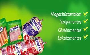 Kométa termékek kimagasló, akár 80% hústartalommal.