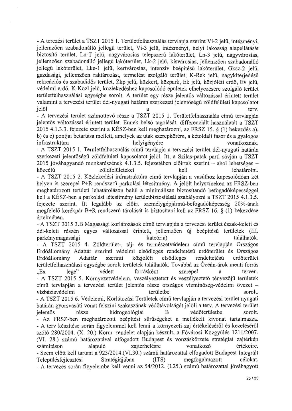 - A terezési terület a TSZT 2015!