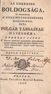 Pesten, 1806. Trattner Mátyás ny. XVIII+(2)+323p.; (8)+355p.; 1t. (Marczibányi István rézmetszetű arcképe)+(8)+462+(2)p. Díszesen aranyozott gerincű, korabeli papírkötésben. Szép példány.