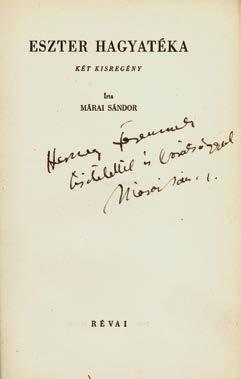 Aranyozott gerincű, korabeli félvászon-kötésben. Az eredeti borító bekötve. Inscribed by the author. Contemporary half cloth. Original cover bound inside. Szüry: 2430. 30 000,- 102.