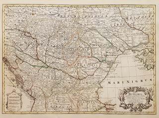 Központi Antikvárium 71 188. Tabula Hungaria Jeremias Wolf által kiadott, ritka, határszínezett Magyarország-térkép, amely Guillaume de l Isle munkája alapján készült.