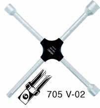 4 kg KERESZT KERÉKKULCS HZ705V-02 Személygépkocsi és kisteherautó kategória Méretek: 17, 19, 22 mm x 1/2 Krómozott felület