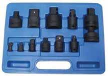 ERŐSÍTETT ÁTALAKÍTÓ KULCS KÉSZLET SW07935L Króm-molibdén anyag 8 db átalakító: 1/4"-ból 3/8", 3/8"-ból 1/4", 3/8"-ból 1/2", 1/2"-ból 3/4", 3/4"-ból 1/2", 3/4"-ból 1", 1"-ból 3/4"