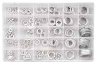 25, 26, 28 és 32 mm ALUMÍNIUM ALÁTÉT KÉSZLET 300 DB SWS8143 Alumínium alátét készlet 10-esével a következő méretekben: Szélesség 0.8 mm: 20x24.