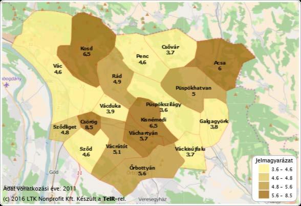 tekintetében kedvezően változik (18. ábra). Az összkomfortos lakások aránya a teljes lakásállományból 10 év alatt 41%-ról 47,3%-ra nőtt.
