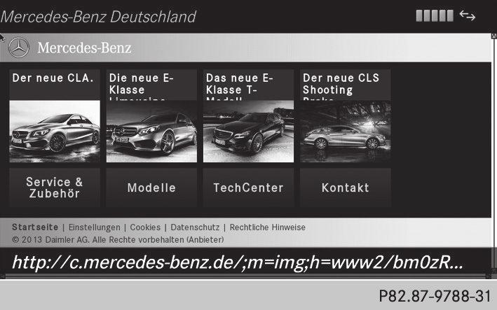 További Mercedes-Benz alkalmazások 125 Térkép alapértelmezett nézetének beállítása X Nyissa meg az időjárási előrejelzés beállításait (Y oldal: 124).
