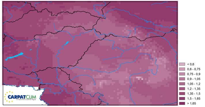 Megfigyelhető, hogy a magasabban fekvő területek kevésbé melegedtek, ez azt sejteti, hogy a változás függ a tengerszint feletti