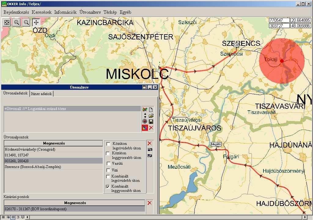 Tokaj környékén árvízveszély alakult ki. A tiszai híd nem használható, ezért a program a kizárási pont kijelölése után új útvonalat tervez.