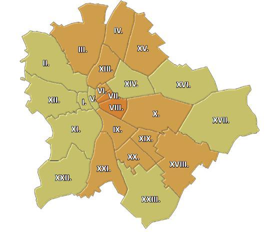 kerületenként (%), a 2007. július 16-25.