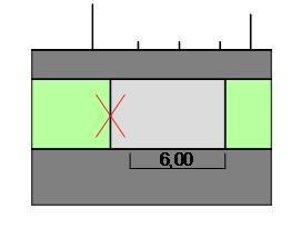 garázsajtó szélessége mindkét oldalon 0,75 m-el növelve.