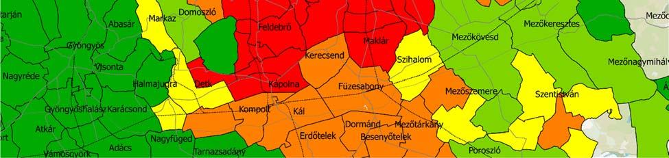 14 200 Egerben tanuló iskolást. 13. ábra: Egerbe ingázó közoktatásban résztvevők aránya (a településen lakó közoktatásban résztvevők % ában) 3.1.1.4 Egészségügyi szerepkör Eger kulturális kínálata és intézményei (pl.