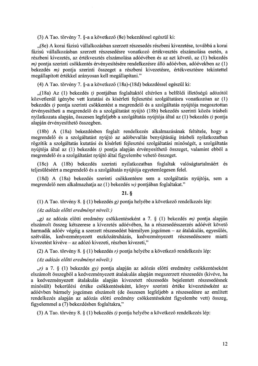 (3) A Tao. törvény 7.
