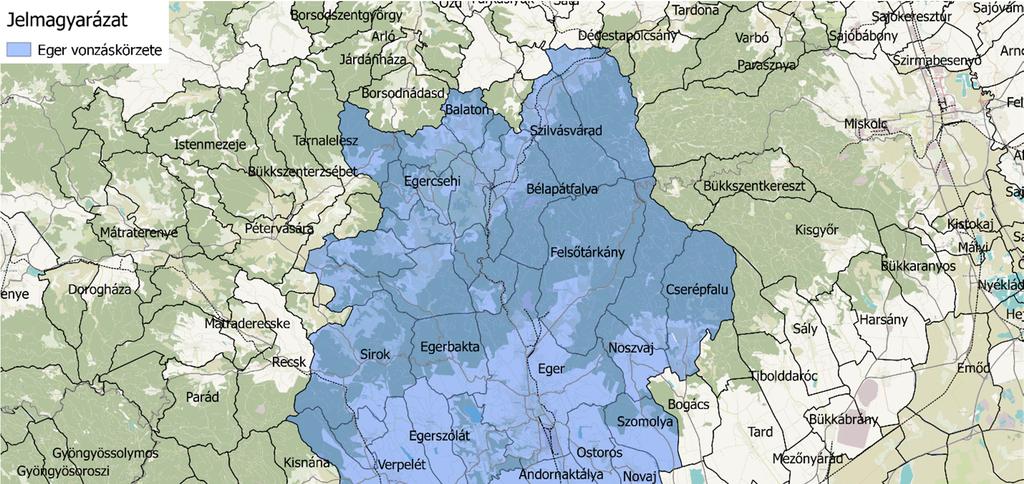 Mobilissimus Kft. 1. ábra: Eger vonzáskörzete az EU OECD definíció szerint 1.2.