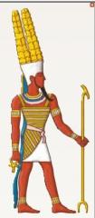 TestLine - z őskor és az ókori Kelet képen az egyiptomi vallás főistene látható. Minek az istene volt, és 7. hogyan hívták?