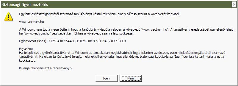 Végezetül a újonnan előugró ablakban kattintsunk az Igen gombra. (8. ábra) 8.