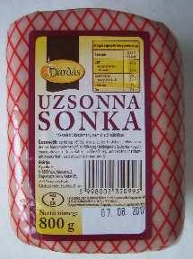 Termék megnevezése Dárdás UZSONNA SONKA 800 g Vizsgálati ek: Sonkák Família Sonka 700