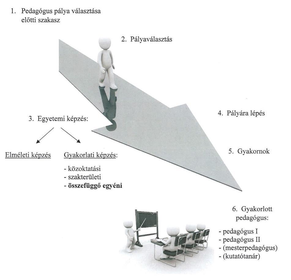 értekezletek, családlátogatások, tanulmányi versenyek, iskolai rendezvények stb.) gyakorlását is. A jelöltek jártassá válnak az iskolai dokumentumok kezelésében. (Báthory és Falus, 1997. I. 589.