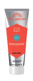 jojobaolaj, amely lágyítja és rendezetté teszi a hajat. Használat: Oszlassuk el vizes hajon, masszírozzuk be, majd alaposan öblítsük le. Solarium Sun Hair maszk (150 ml) 3.