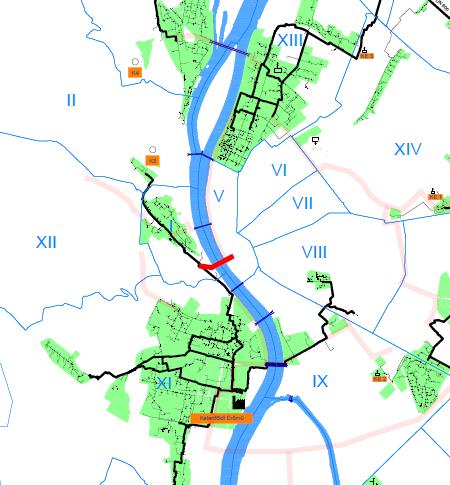 Erzsébet hídi gerincvezeték Városháza távhőellátása Nyomvonal: ~1.260 nyfm Dimenzió: 2 x DN 600 / 400 Induló akna: I. ker. Hadnagy utca Fogadó akna: V. ker. Városház utca Célja: az V.