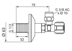 Króm, csomagolási egység 1 db, súly: 0,20 kg/db 05 406 06 99 DIN 3227 szabvány szerint SCHELL COMFORT szabályozható sarokszelep meghosszabbított csatlakozóval Szabályozható sarokszelep COMFORT
